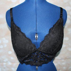 Secret Treasures Black Lace Floral Wireless Nursing Bralette XXL
